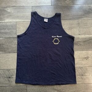 Vintage Anvil Kona Hawaii 2-Sided Bite Me Shark Graphic Tank Top‎ Mens Large USA